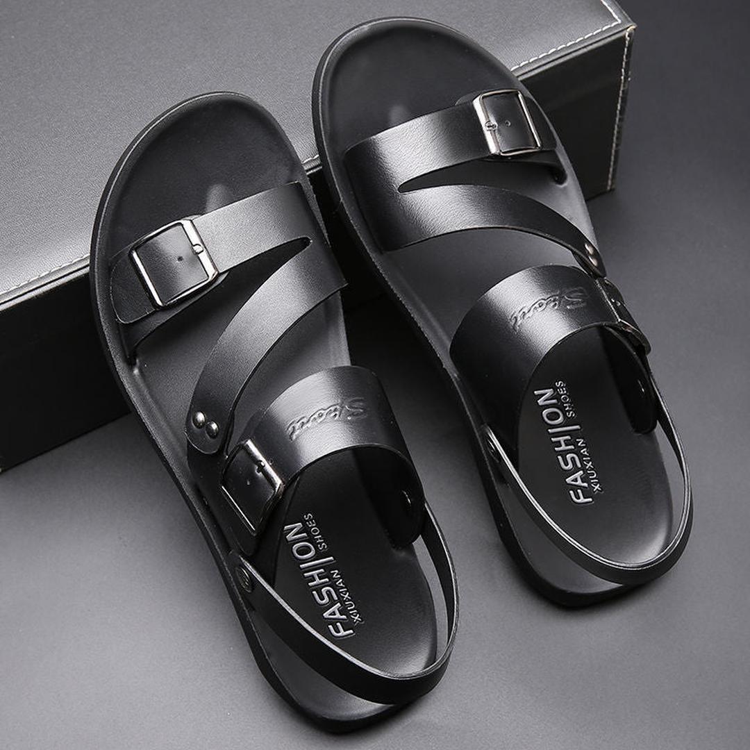 Terrence - Leder Sandalen Mit Schnallenriemen