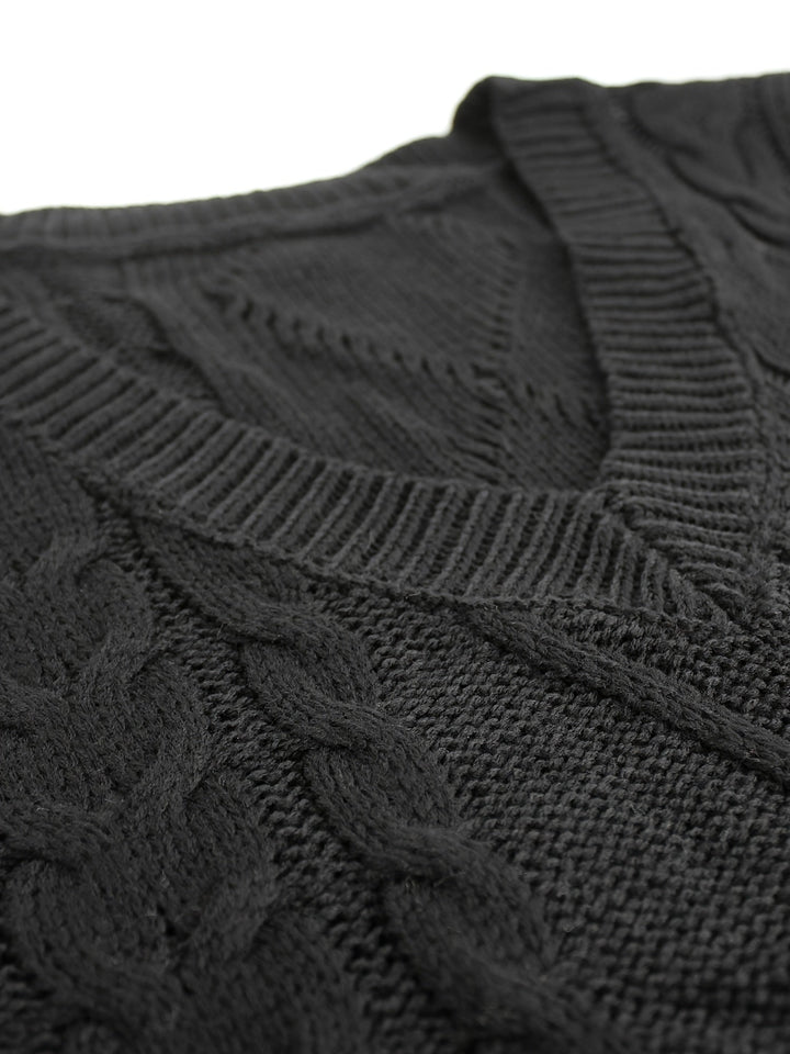 Colleen | Ärmelloser Zopfmuster-Pullover mit V-Ausschnitt - Image 20