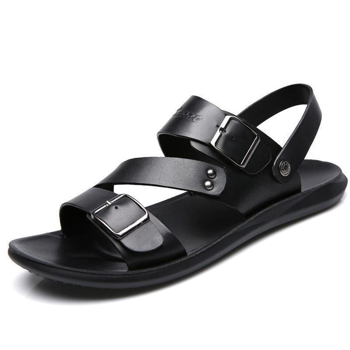 Terrence - Leder Sandalen Mit Schnallenriemen