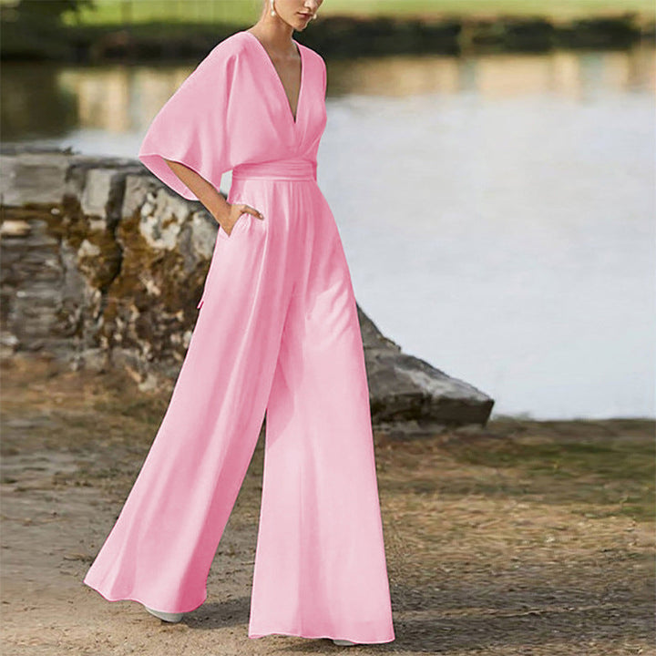 Jedah - Damen Jumpsuit Mit V Ausschnitt
