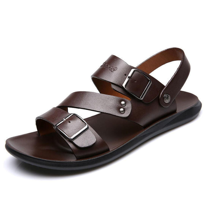 Terrence - Leder Sandalen Mit Schnallenriemen