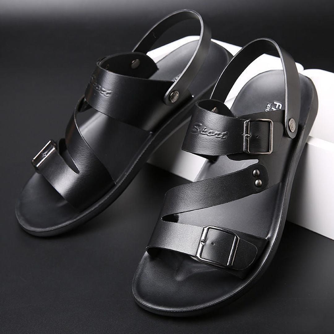 Terrence - Leder Sandalen Mit Schnallenriemen
