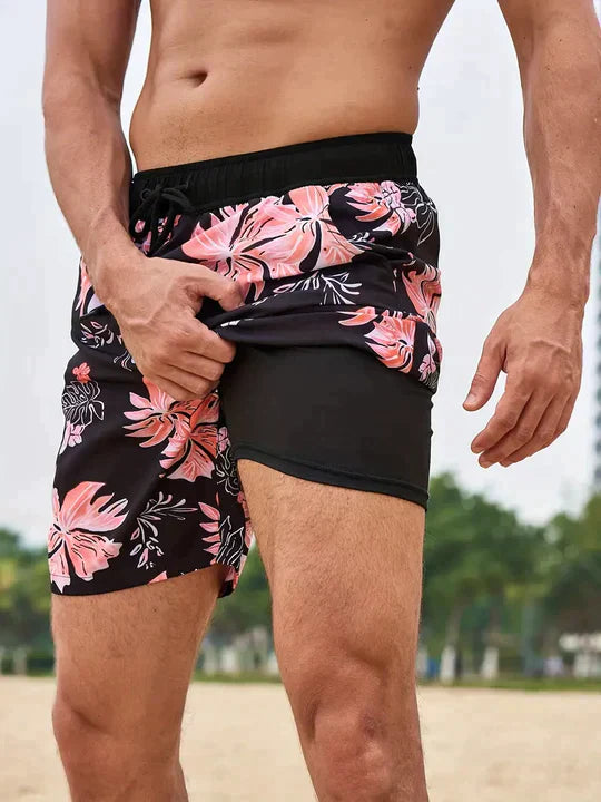 Herren Badehose Slim Fit Gemustert mit Innenfutter - Image 5