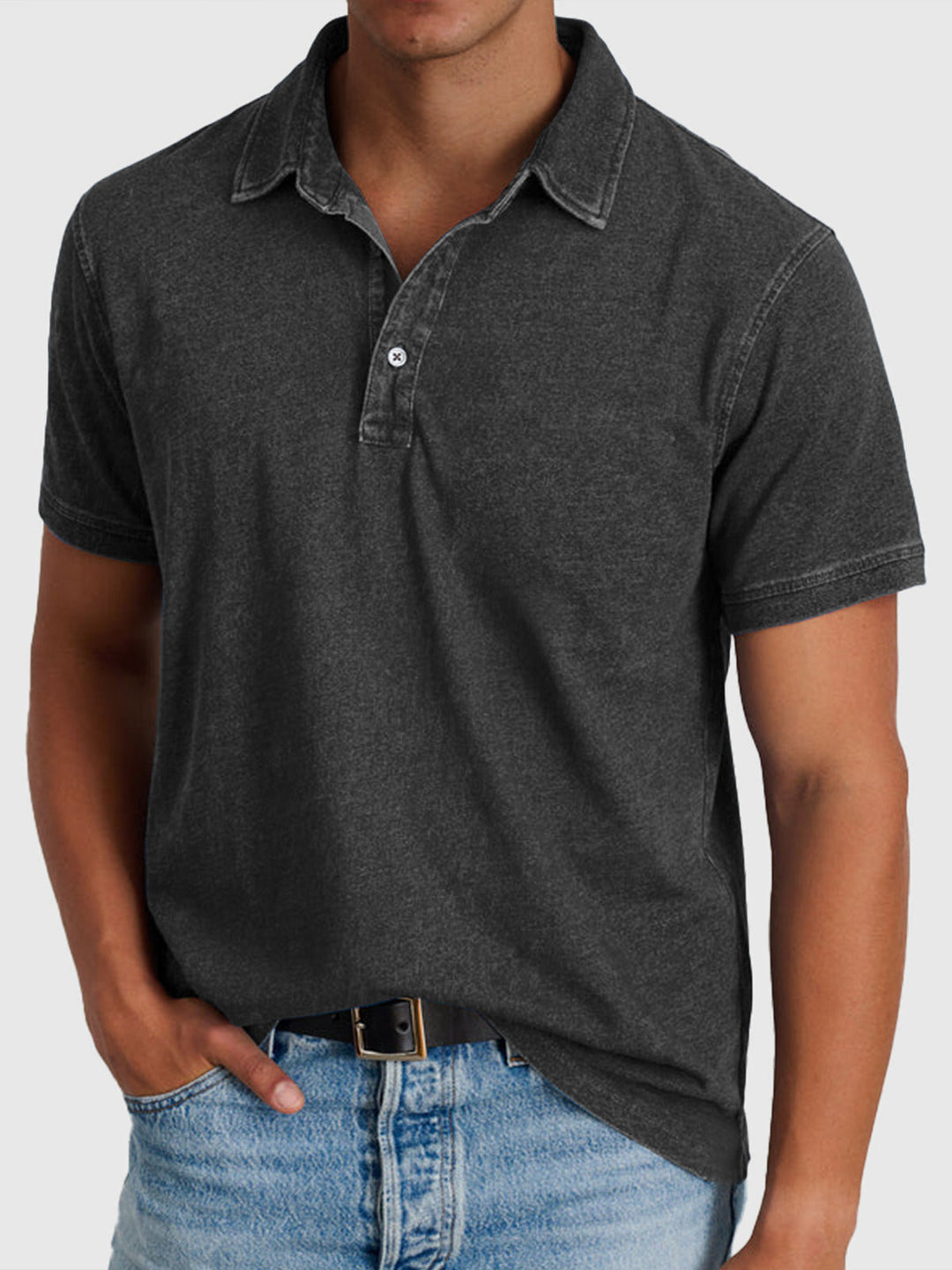 Lois - Herren Kurzarm Denim Polo