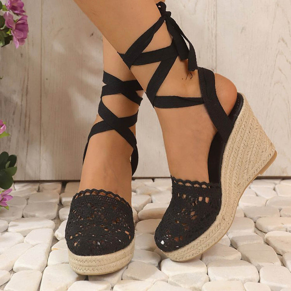 Damen Häkel Keilsandalen Keilabsatz - Image 2