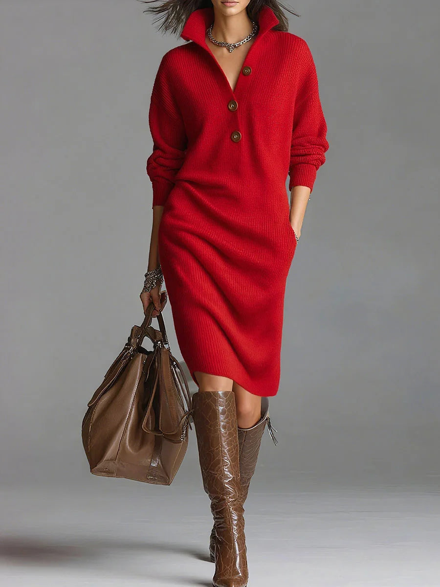 Norlyn™ | Schickes geripptes Midikleid - Image 2