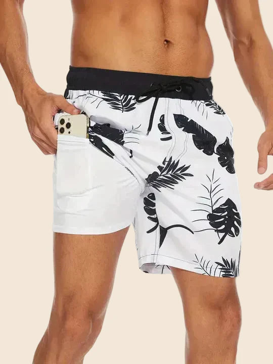Herren Badehose Slim Fit Gemustert mit Innenfutter - Image 3