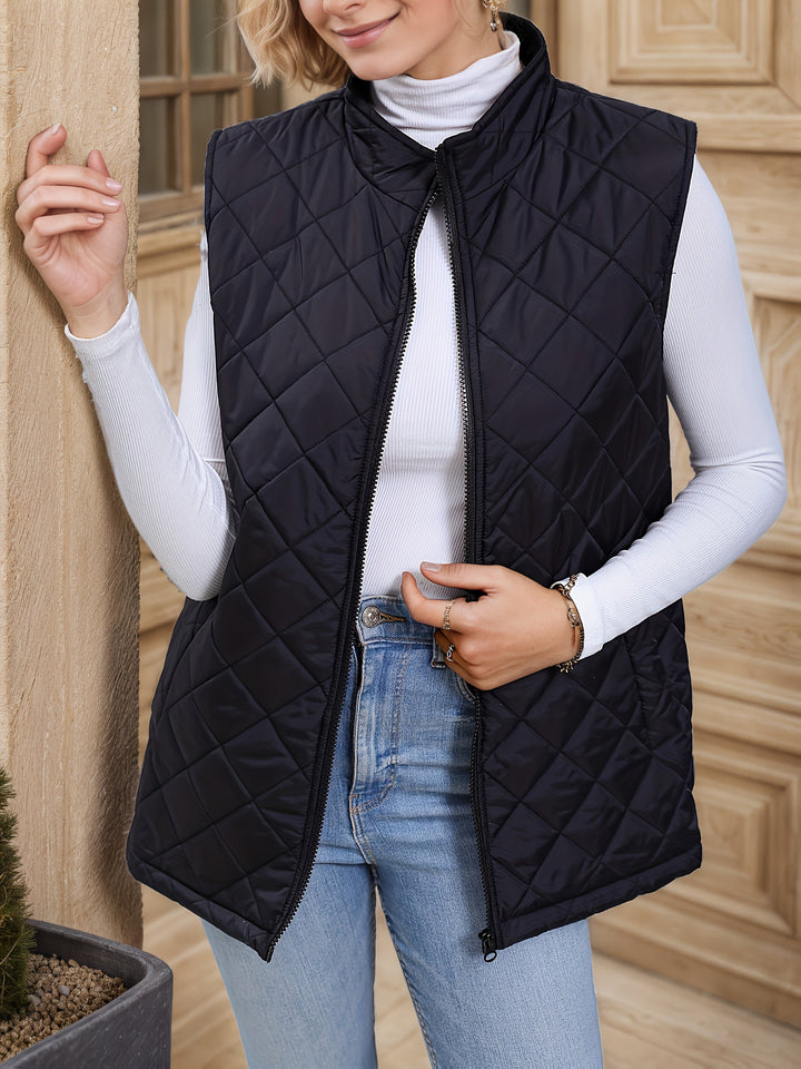 Corinne | Langes Gilet mit Rautensteppung - Image 5