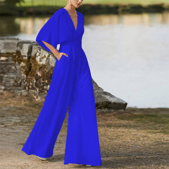 Jedah - Damen Jumpsuit Mit V Ausschnitt