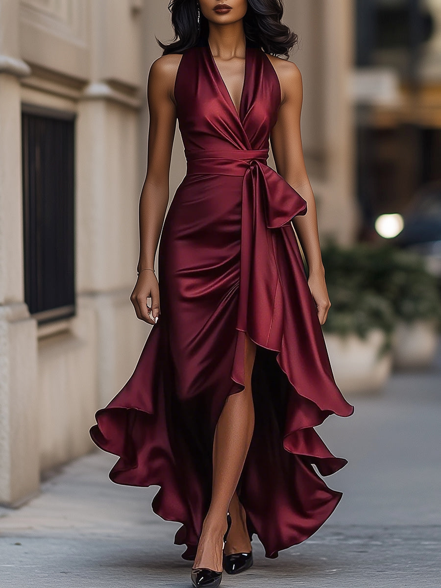 Rayleen - Elegantes Maxi Wickelkleid