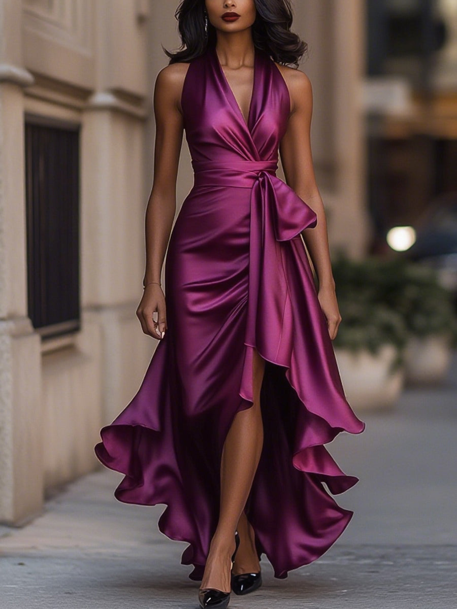 Rayleen - Elegantes Maxi Wickelkleid