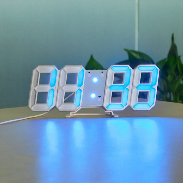3D LED Wall Clock | Modern Digital Display with Dimmable Light