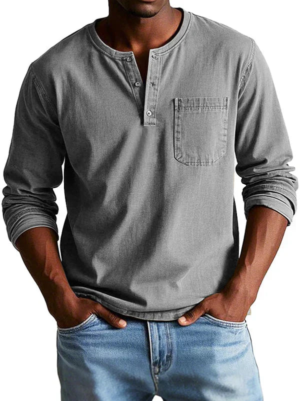 Philipp | Herren Lässiges Langarm-Henleyshirt - Image 4