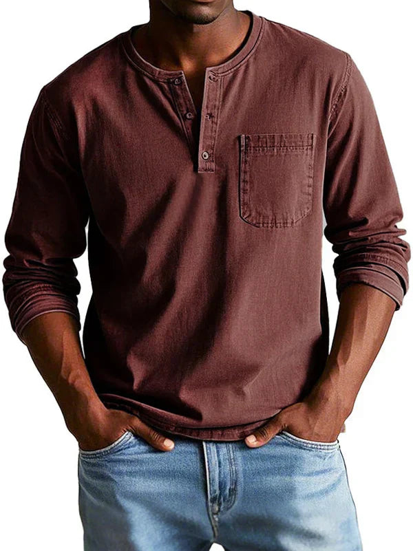 Philipp | Herren Lässiges Langarm-Henleyshirt - Image 9