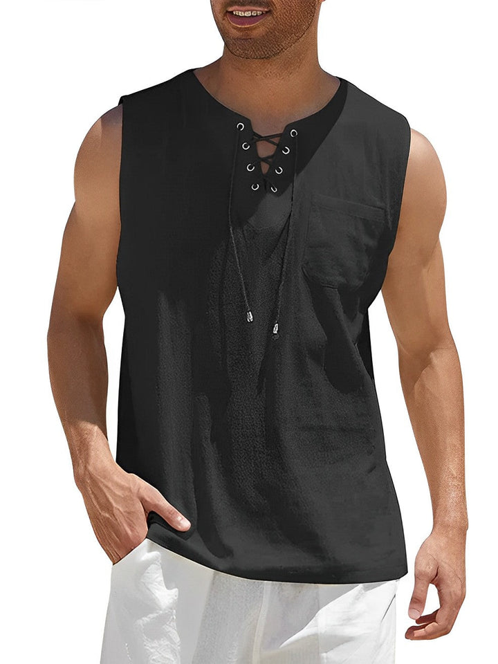 Men's Loose Fit Sleeveless Shirt Summer Tank Top - Image 3