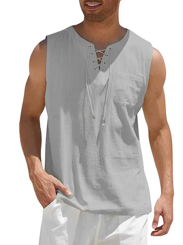 Men's Loose Fit Sleeveless Shirt Summer Tank Top - Image 6