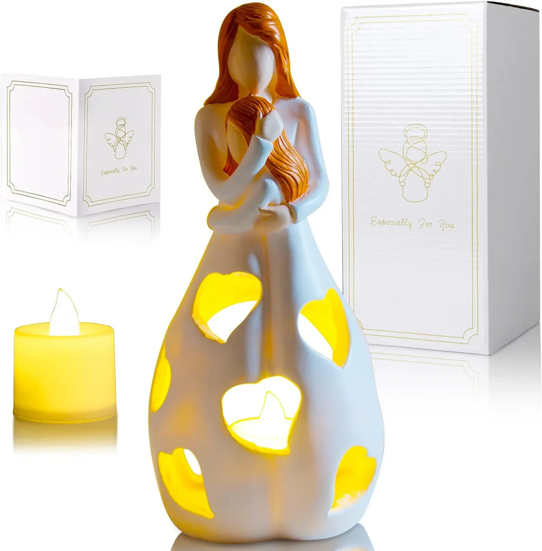 LED table lamp "Mother and Child" | Heart-shaped light design
