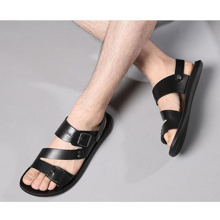 Terrence - Leder Sandalen Mit Schnallenriemen