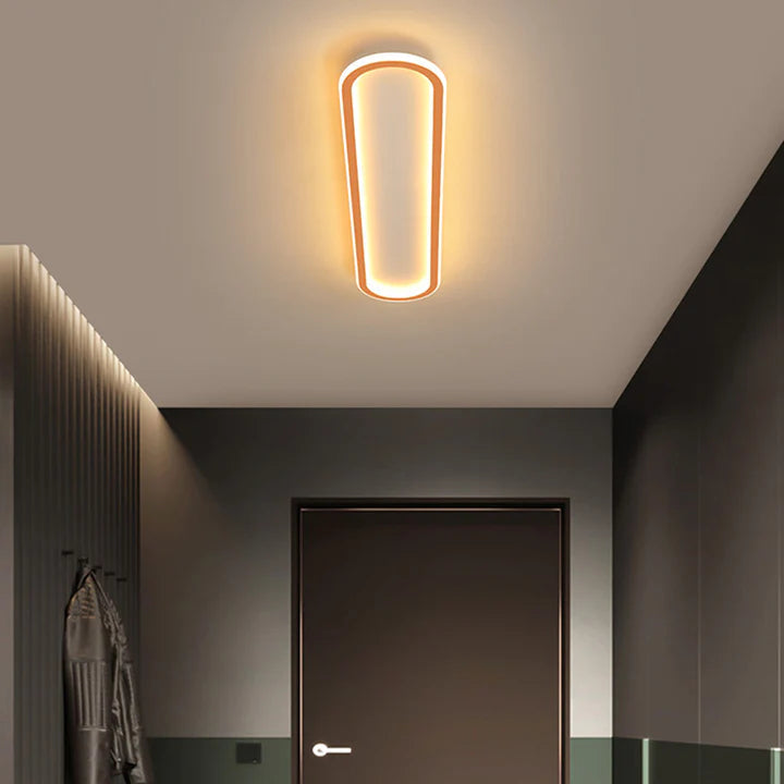 Oval LED ceiling light for hallways
