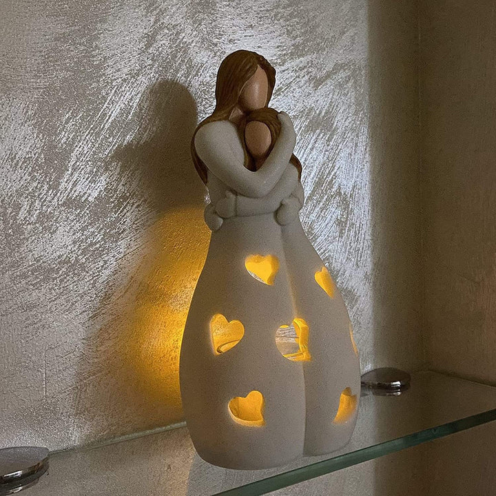 LED table lamp "Mother and Child" | Heart-shaped light design