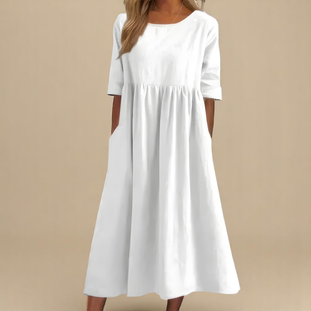 Damen Lockeres Sommerkleid Relaxed Fit Midi mit Taschen - Image 7