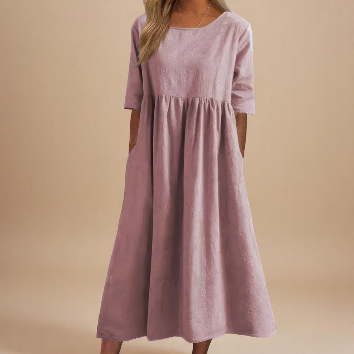 Damen Lockeres Sommerkleid Relaxed Fit Midi mit Taschen - Image 4