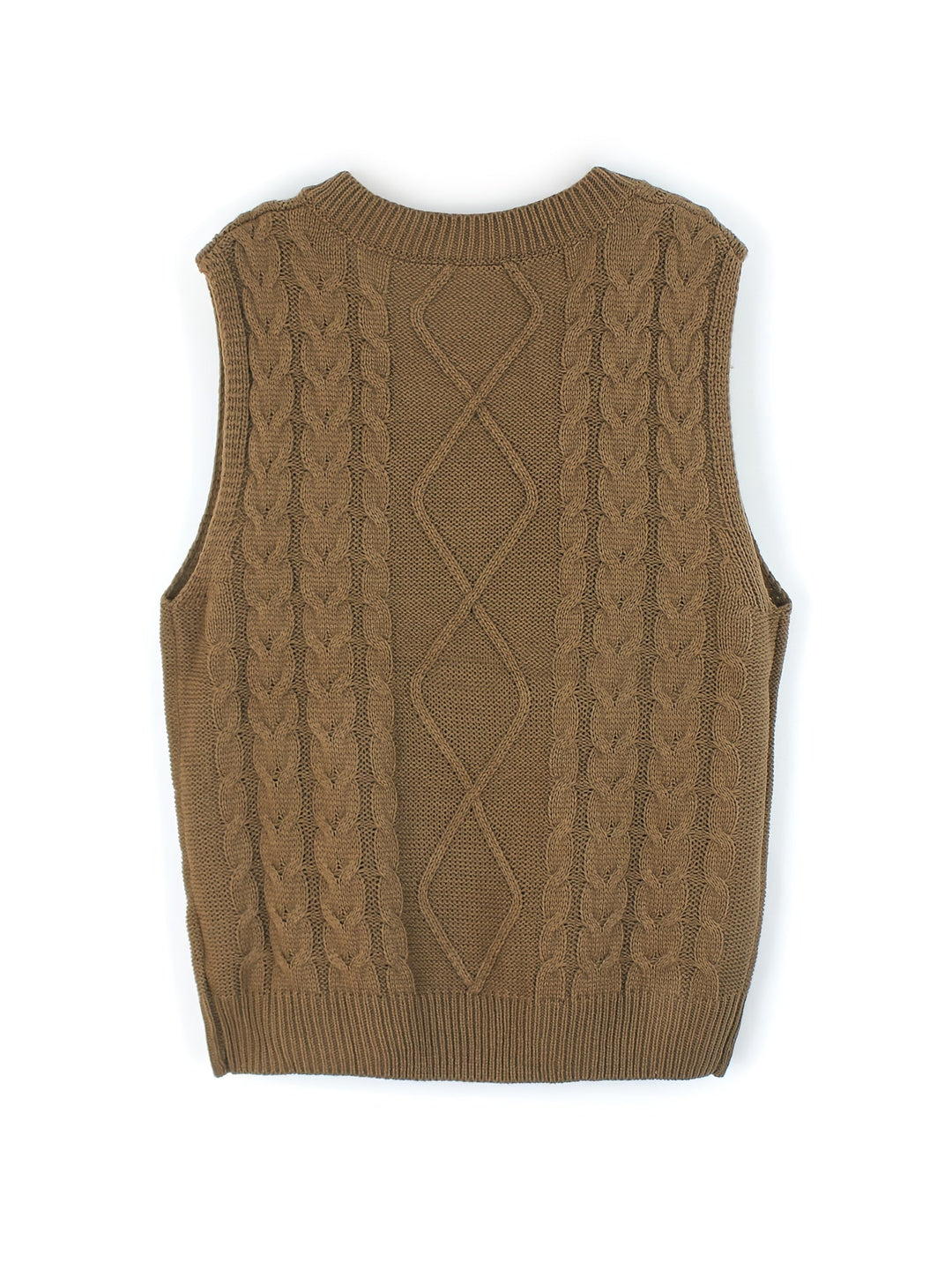 Colleen | Ärmelloser Zopfmuster-Pullover mit V-Ausschnitt - Image 38