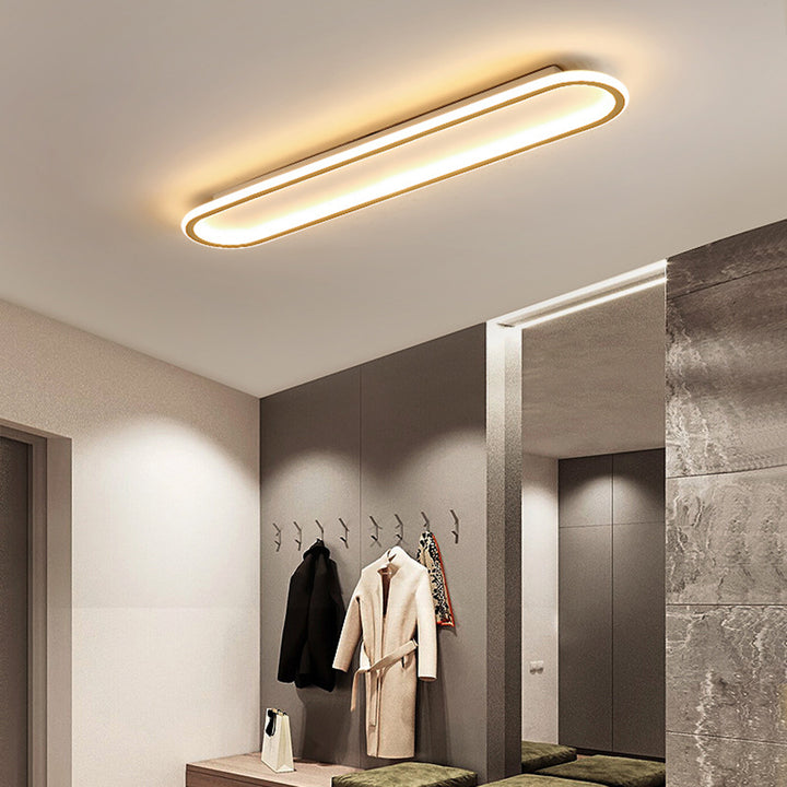 Oval LED ceiling light for hallways