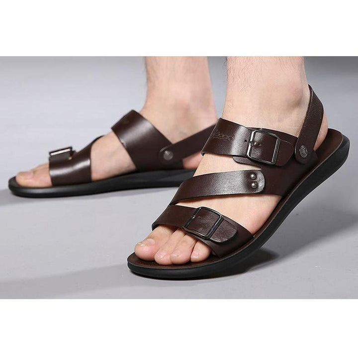 Terrence - Leder Sandalen Mit Schnallenriemen