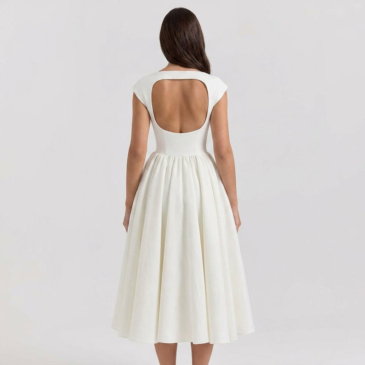 Tahlia - Midi Kleid Mit Struktur Und Cap Ärmeln