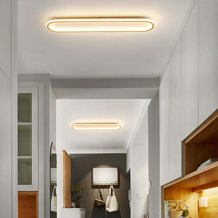 Oval LED ceiling light for hallways