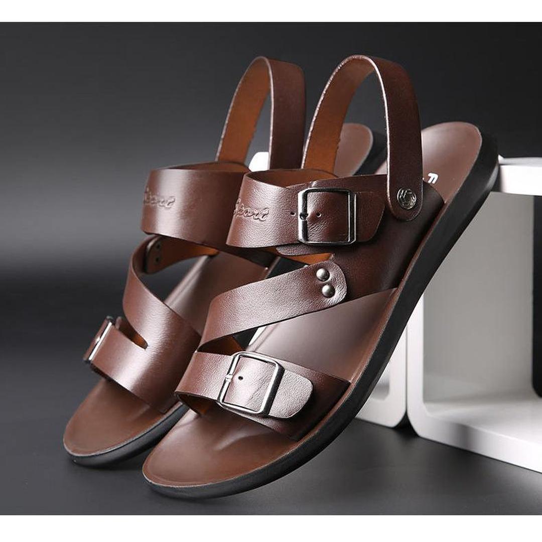 Terrence - Leder Sandalen Mit Schnallenriemen