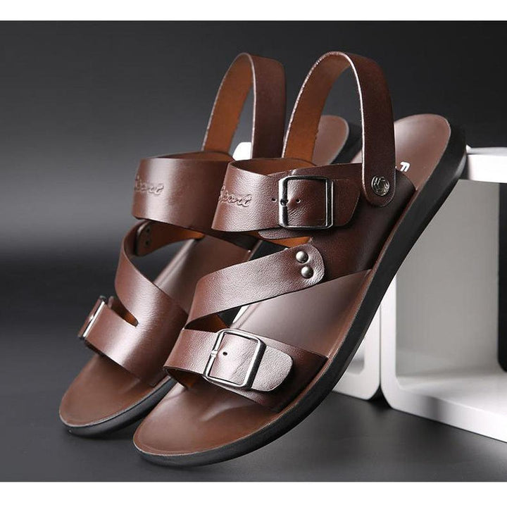 Terrence - Leder Sandalen Mit Schnallenriemen