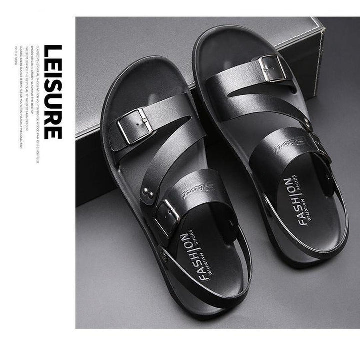 Terrence - Leder Sandalen Mit Schnallenriemen