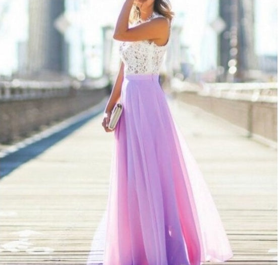 Women Floral Lace Maxi Dress Sleeveless Spring - Image 3