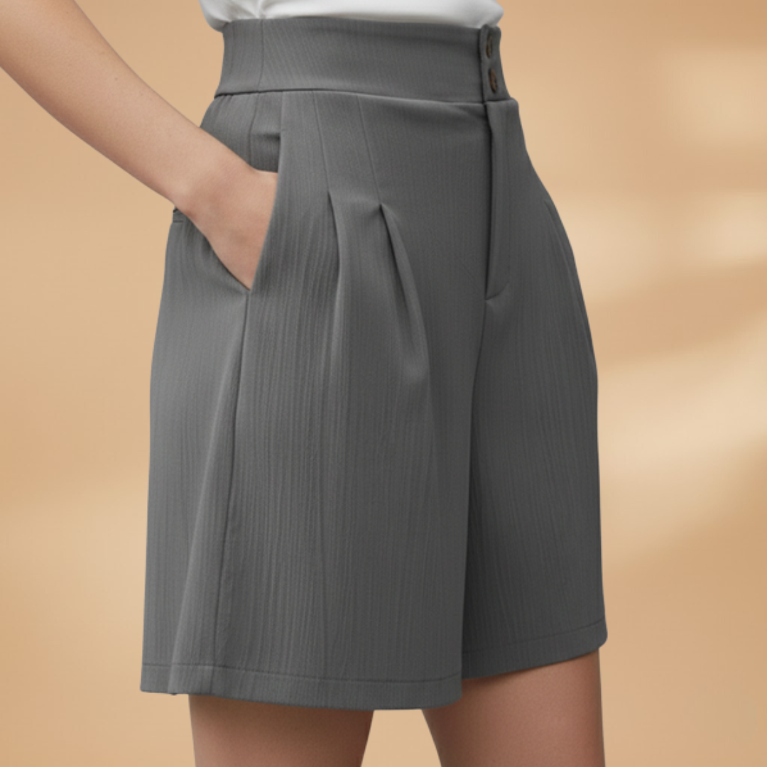 Bella - Damen Shorts mit Knopfleiste und Taillenbund