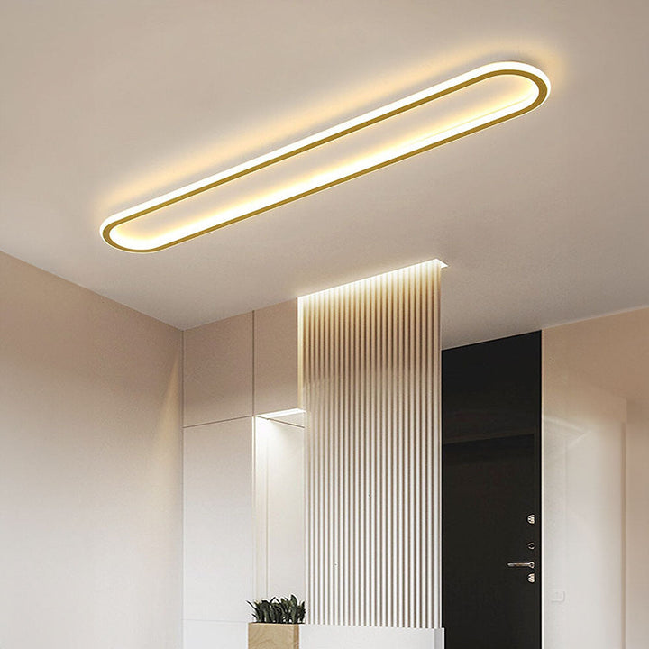 Oval LED ceiling light for hallways
