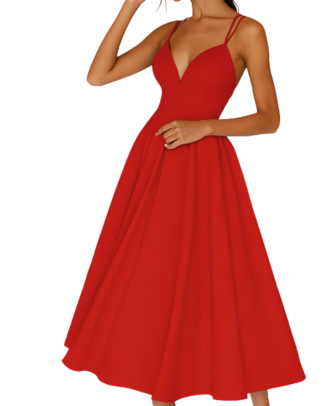 Tamsin - Elegantes V Ausschnitt Kleid