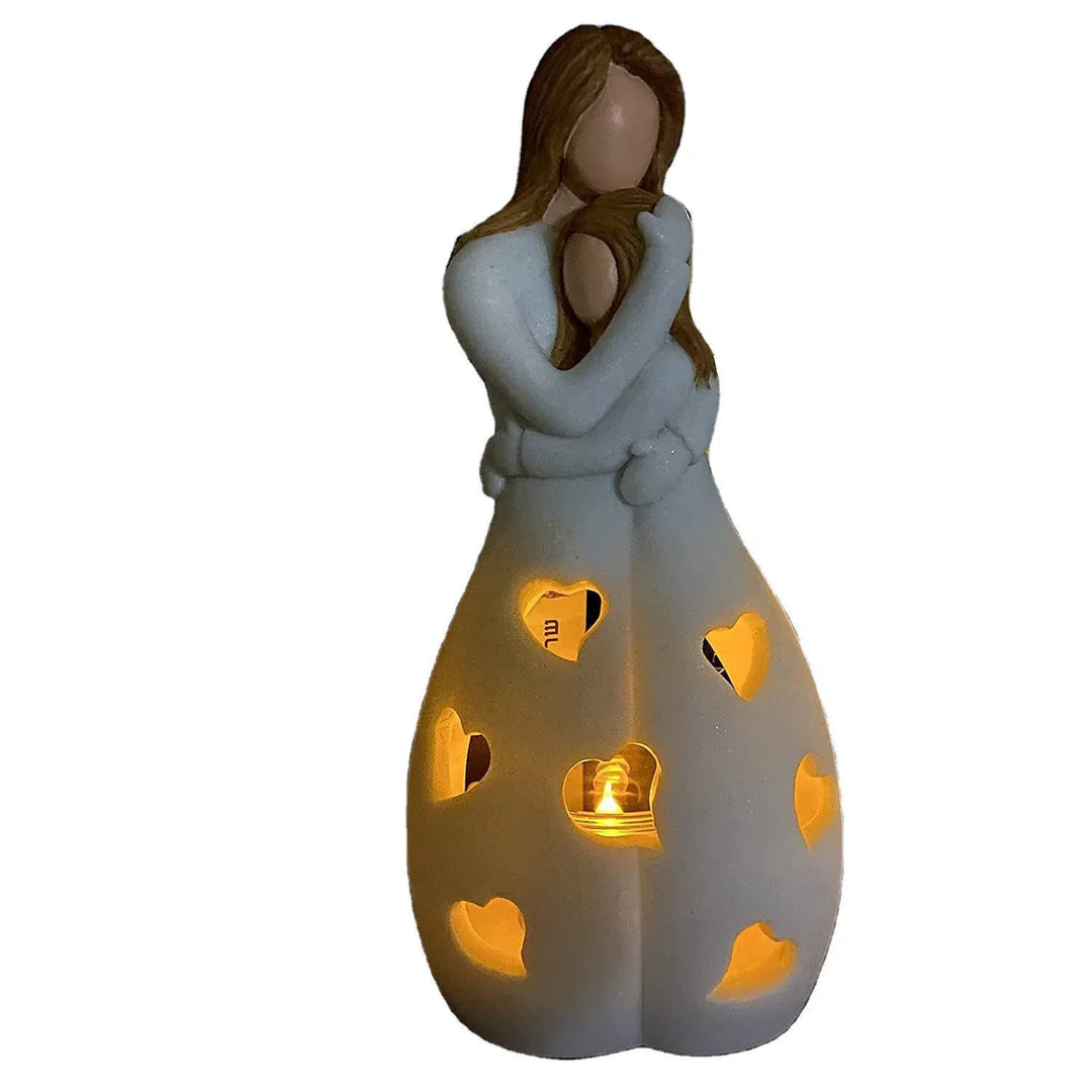 LED table lamp "Mother and Child" | Heart-shaped light design