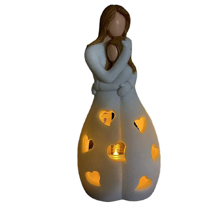 LED table lamp "Mother and Child" | Heart-shaped light design