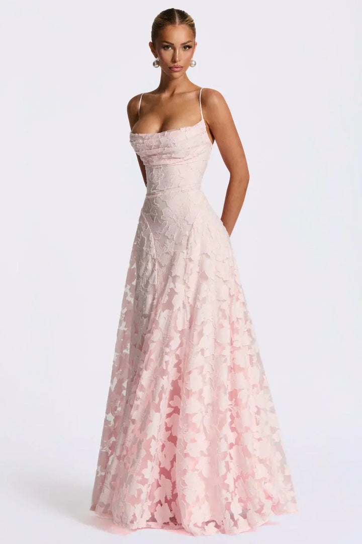 Naura - Elegantes Maxi Kleid Mit Spaghettiträgern