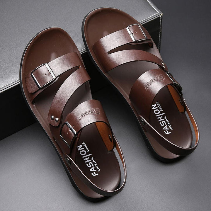Terrence - Leder Sandalen Mit Schnallenriemen