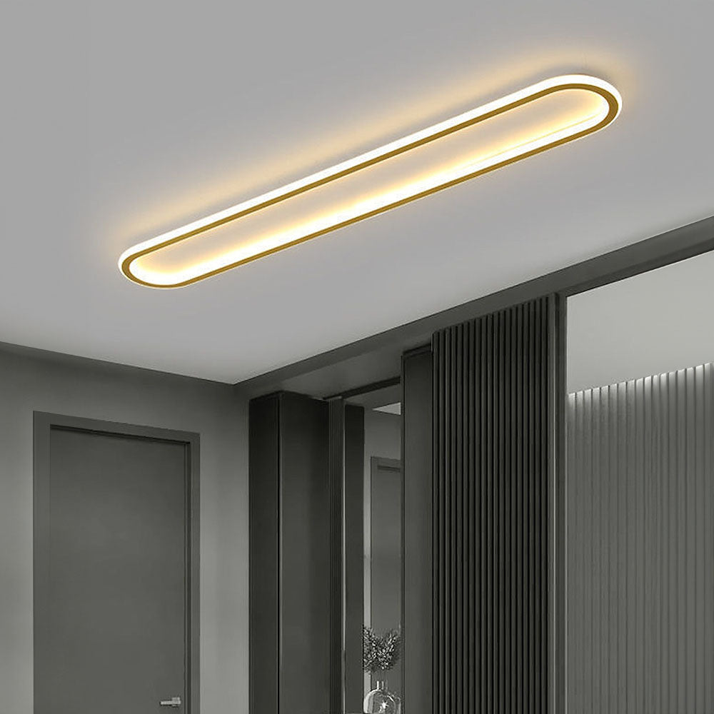 Oval LED ceiling light for hallways