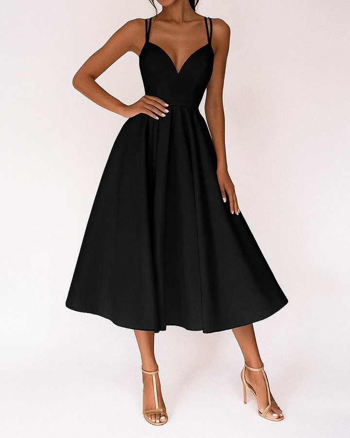 Tamsin - Elegantes V Ausschnitt Kleid