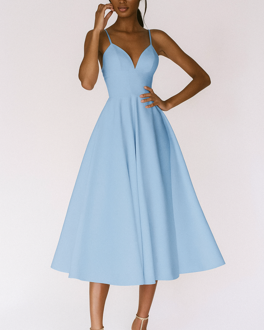 Tamsin - Elegantes V Ausschnitt Kleid