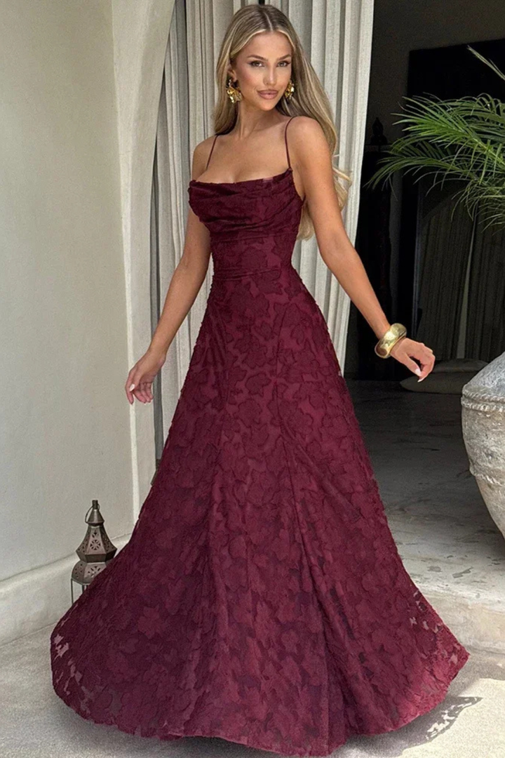 Roséline - Florales Rückenfreies Maxikleid