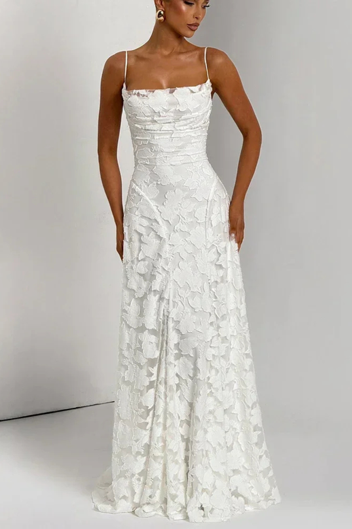 Roséline - Florales Rückenfreies Maxikleid