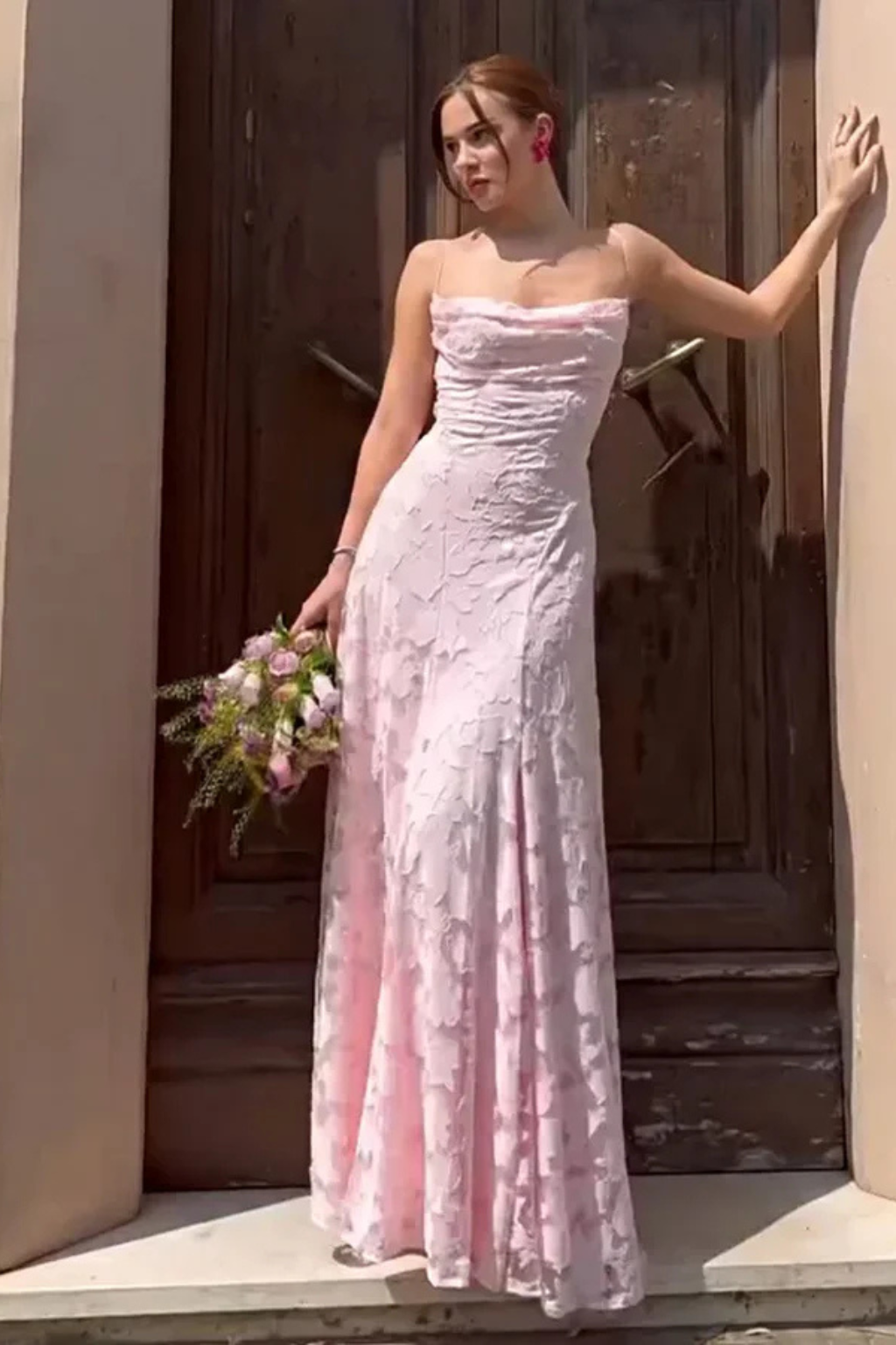 Roséline - Florales Rückenfreies Maxikleid