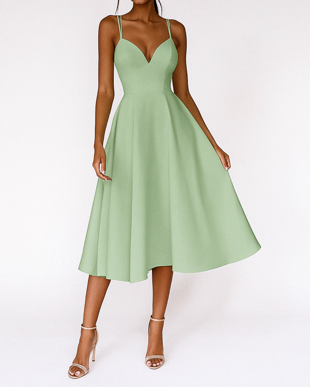 Tamsin - Elegantes V Ausschnitt Kleid