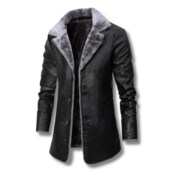 Edward™ | Elegante Leder-Winterjacke mit Fellfutter